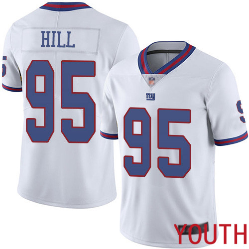 Youth New York Giants 95 B.J. Hill Limited White Rush Vapor Untouchable Football NFL Jersey